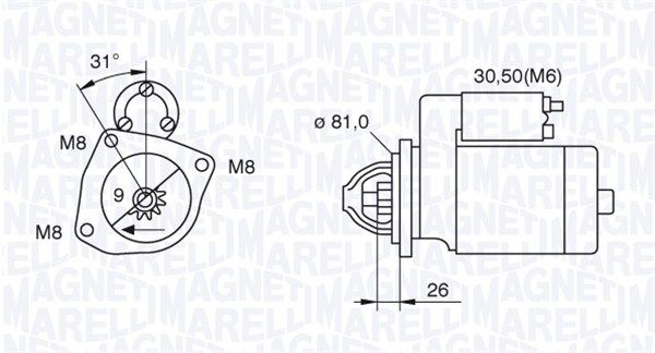 MAGNETI MARELLI Стартер 063522230130